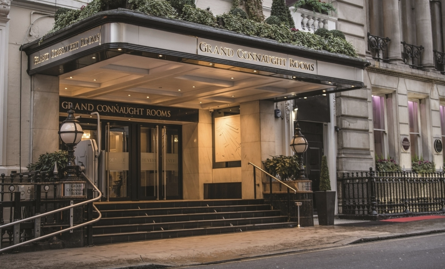 FRONT ENTRANCE to Grand Connaught Rooms